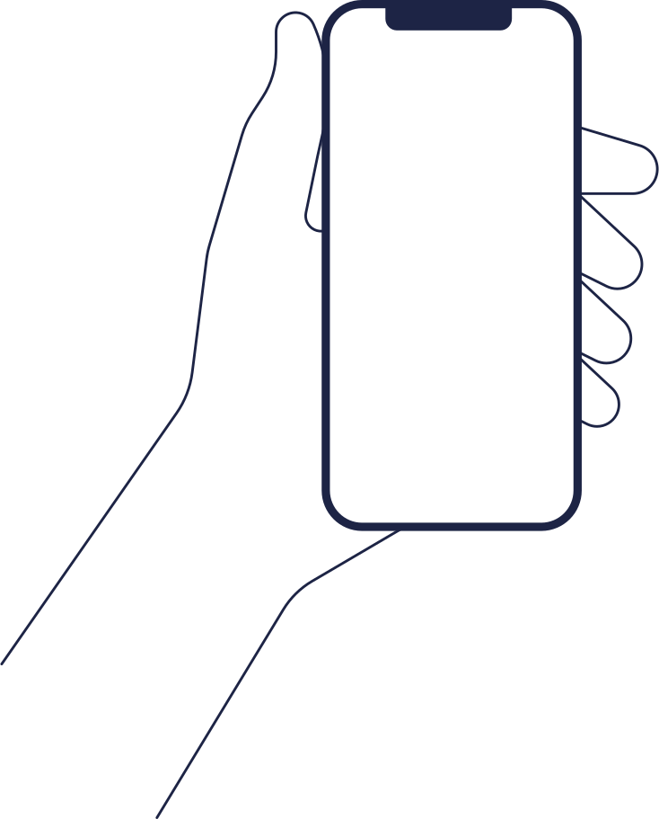 hand with smartphone Illustration in PNG, SVG