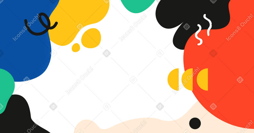 Bright collage of abstract figures Illustration in PNG, SVG