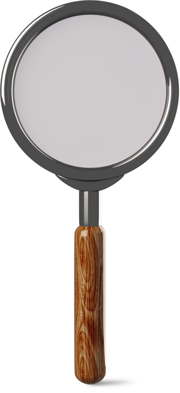 magnifier with wooden handle standing PNG, SVG