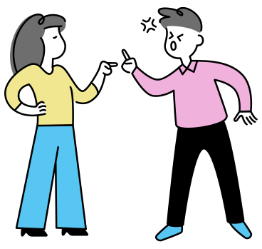 Litigare tra uomo e donna, coppia litigante PNG, SVG