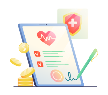 Registration of medical insurance animated illustration in GIF, Lottie (JSON), AE
