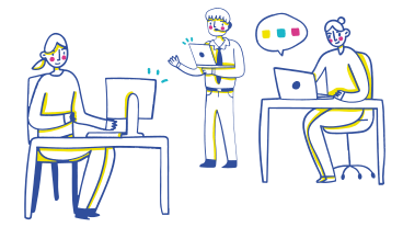 People working at the office PNG, SVG