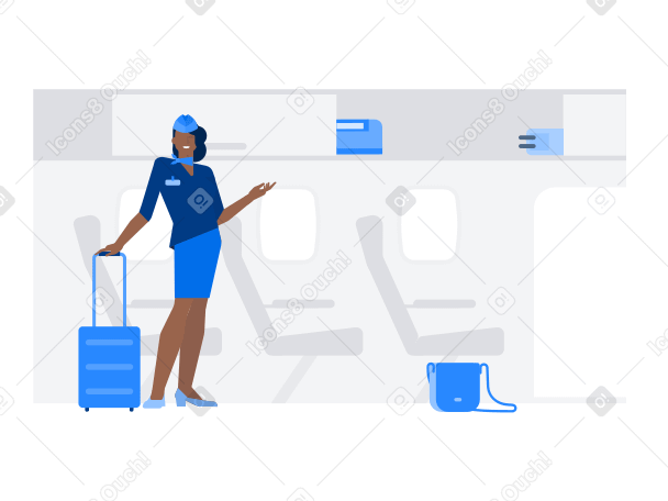 Flight attendant Illustration in PNG, SVG
