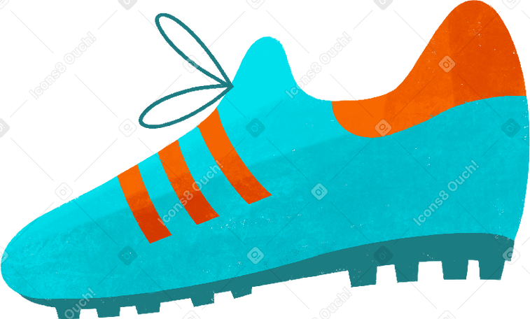 blue sneaker with orange inserts Illustration in PNG, SVG