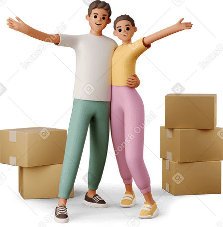 3D moving into a new house PNG、SVG