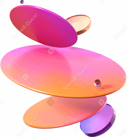 3D Levitando lentes multicoloridas PNG, SVG