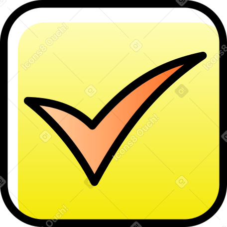 yellow button with check mark PNG, SVG