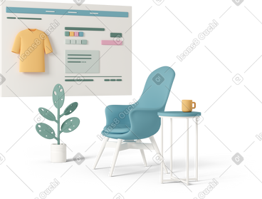 Online shopping at home PNG, SVG