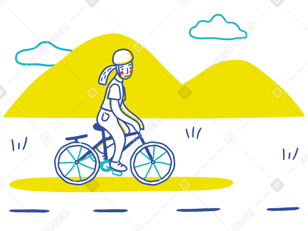 Bicycle riding Illustration in PNG, SVG