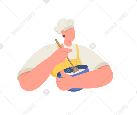 Cook stirring mixture in a bowl PNG, SVG