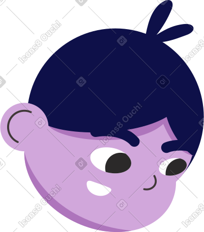 一个微笑的男孩的头 PNG, SVG