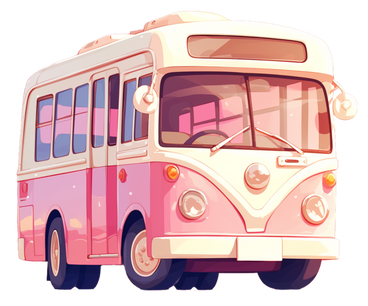 Autobus rosa PNG, SVG