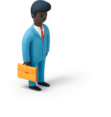 Office worker wearing a suit and holding a briefcase PNG, SVG
