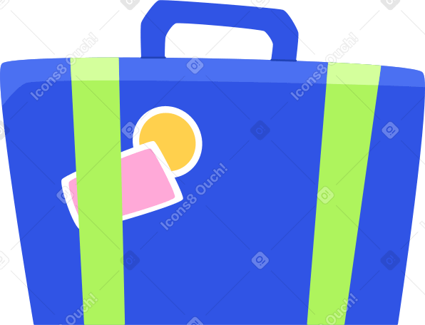blue suitcase Illustration in PNG, SVG