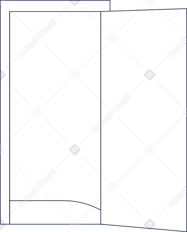 opened door line Illustration in PNG, SVG
