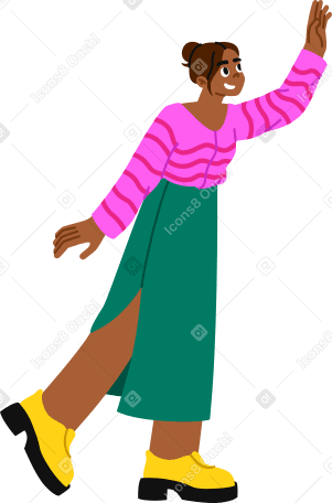 young woman reaching her hand up PNG, SVG