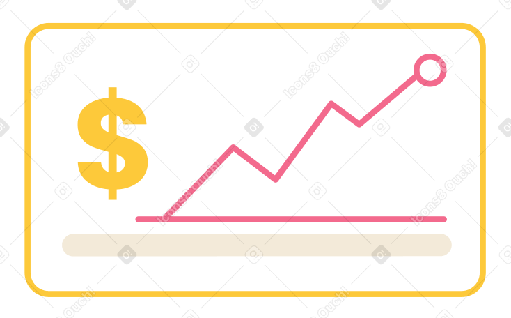 Window with graph Illustration in PNG, SVG