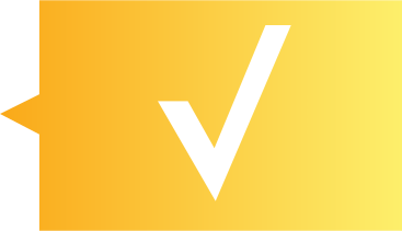 Gelbe quadratische blase mit einem häkchen PNG, SVG