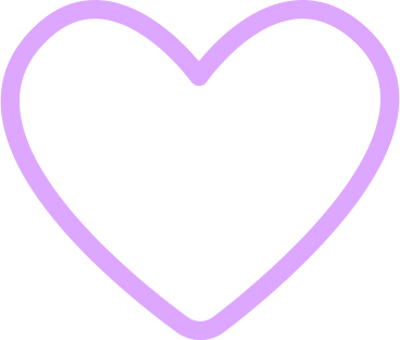 Purple linear heart PNG, SVG