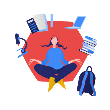 The student is meditating Illustration in PNG, SVG