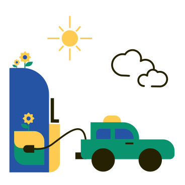 Filling a car with biofuel PNG, SVG