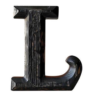 Black wooden letter l PNG, SVG