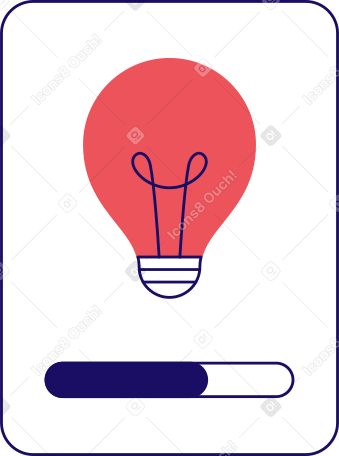 quadro com lâmpada e barra de progresso PNG, SVG