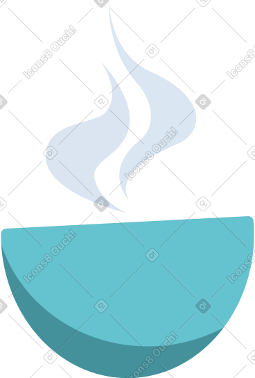 Blue bowl with steam PNG, SVG