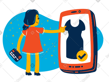 女人用手机买衣服 PNG, SVG