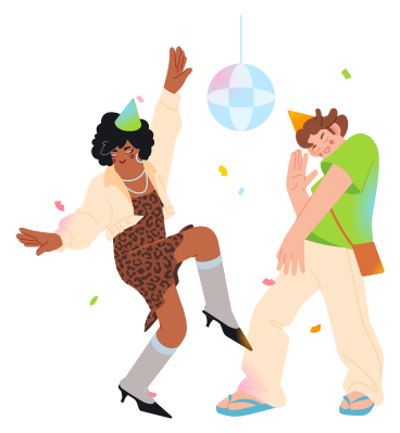 Gente che balla ad una festa PNG, SVG