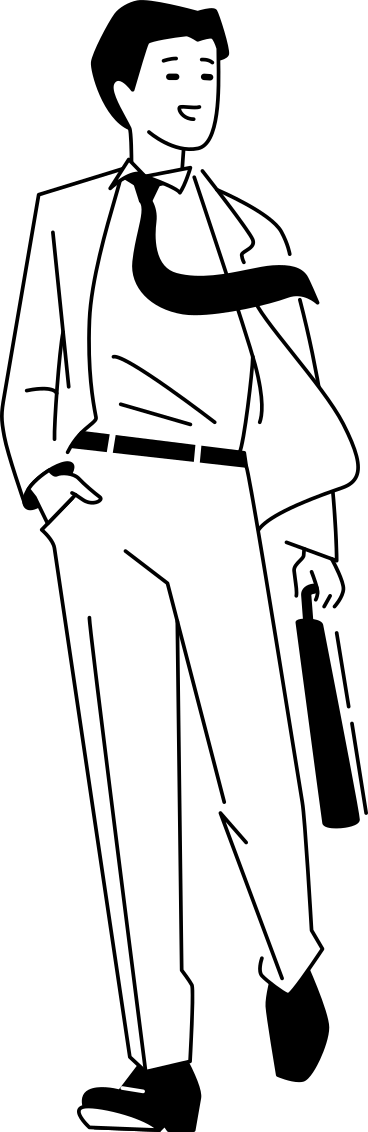 young man in a suit with a briefcase PNG, SVG