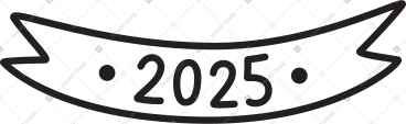 丝带上的 2025 年数字 PNG, SVG