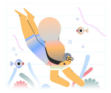 A person is swimming in the water PNG, SVG