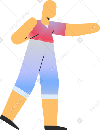 adult in shorts pointing Illustration in PNG, SVG