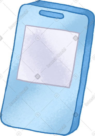 Blue phone with gray frame PNG, SVG