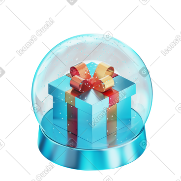 带礼物的圣诞雪花玻璃球 PNG, SVG