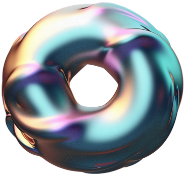3D abstract holographic form PNG, SVG