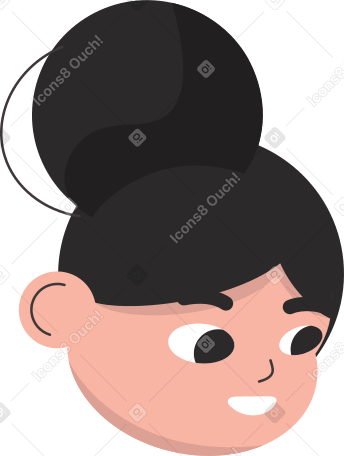 head of girl with a ponytail PNG, SVG