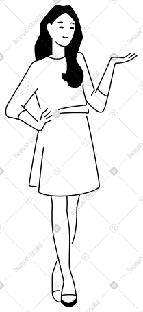 年轻女子呈现，展示一些东西 PNG, SVG