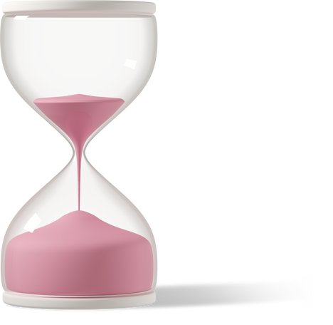 3D hourglass with pink sand PNG, SVG