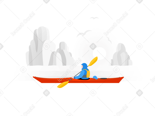 Kayaking  Illustration in PNG, SVG