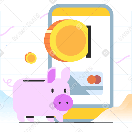 Mobile payment Illustration in PNG, SVG