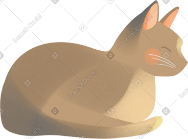 Beige cat lies PNG, SVG