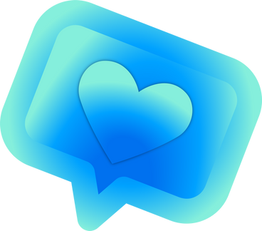 blue bubble with heart PNG, SVG