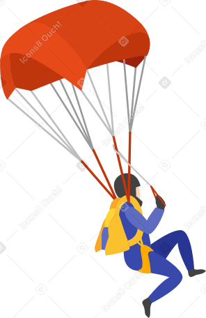 parachute jumper Illustration in PNG, SVG