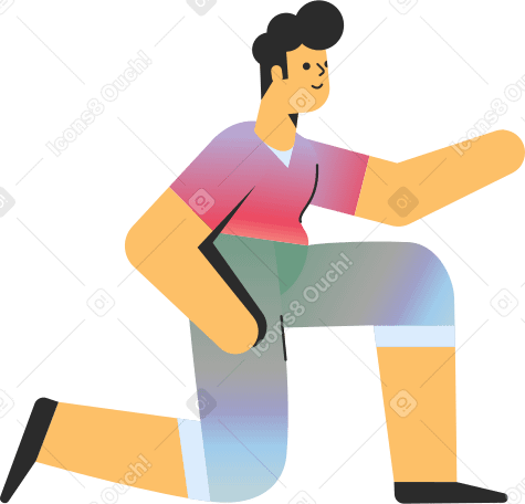 knelt down man Illustration in PNG, SVG