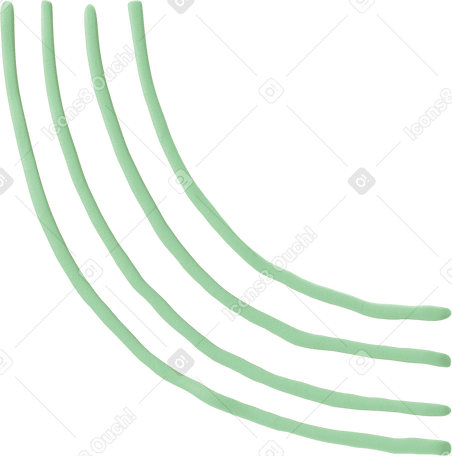 3D 绿线 PNG, SVG