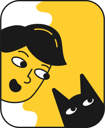 man and black cat on the screen PNG, SVG