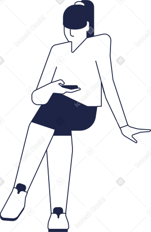 woman with phone line PNG, SVG
