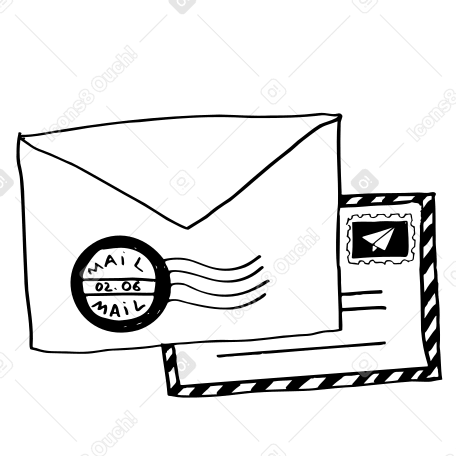 Frente e verso de um envelope  PNG, SVG